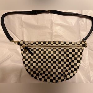 Clare V Grande Fanny- black and white check